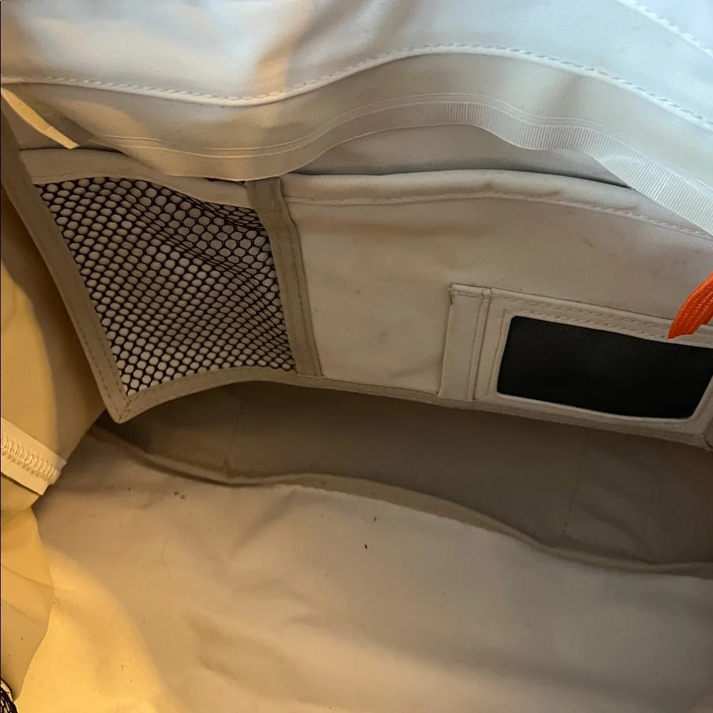 Banana Republic White Tote Bag with Orange Handles
